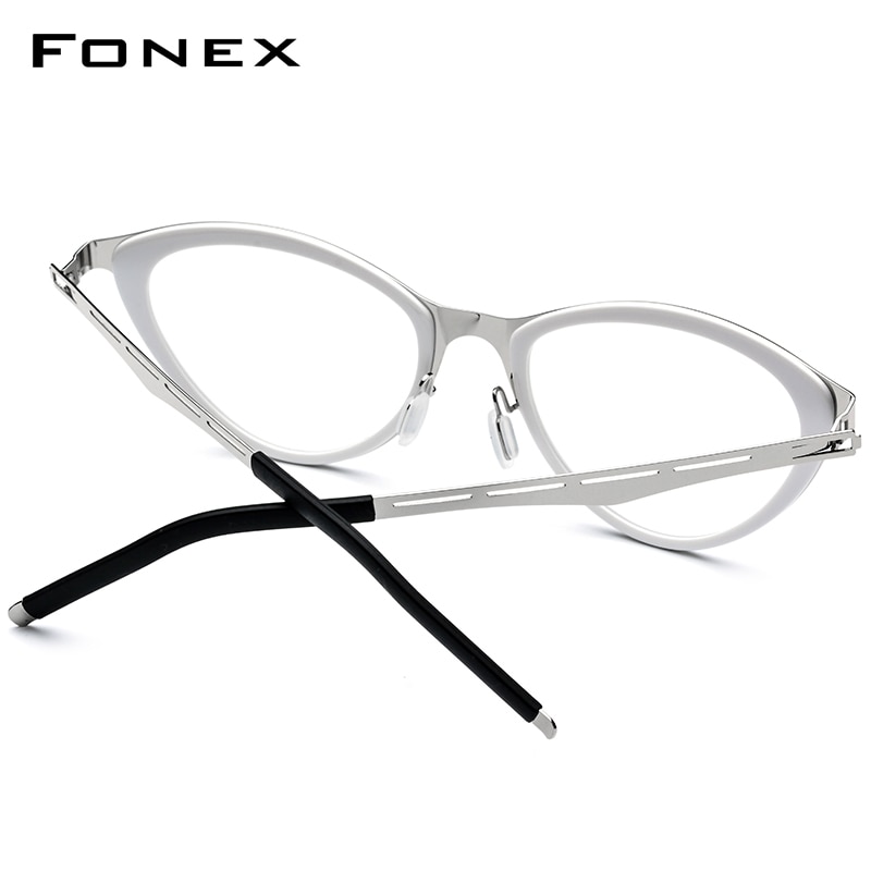 Acetaat brilmontuur vrouwen cat eye bril op sterkte bijziendheid optische brilmonturen dames cat eye bril schroefloze bril 618