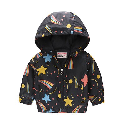 Leuke Bloem Lente Kinderen Jas Herfst Kinderen Jas Jongens Bovenkleding Jassen Actieve Jongen Windjack Baby Kleding Kleding: black / 2T