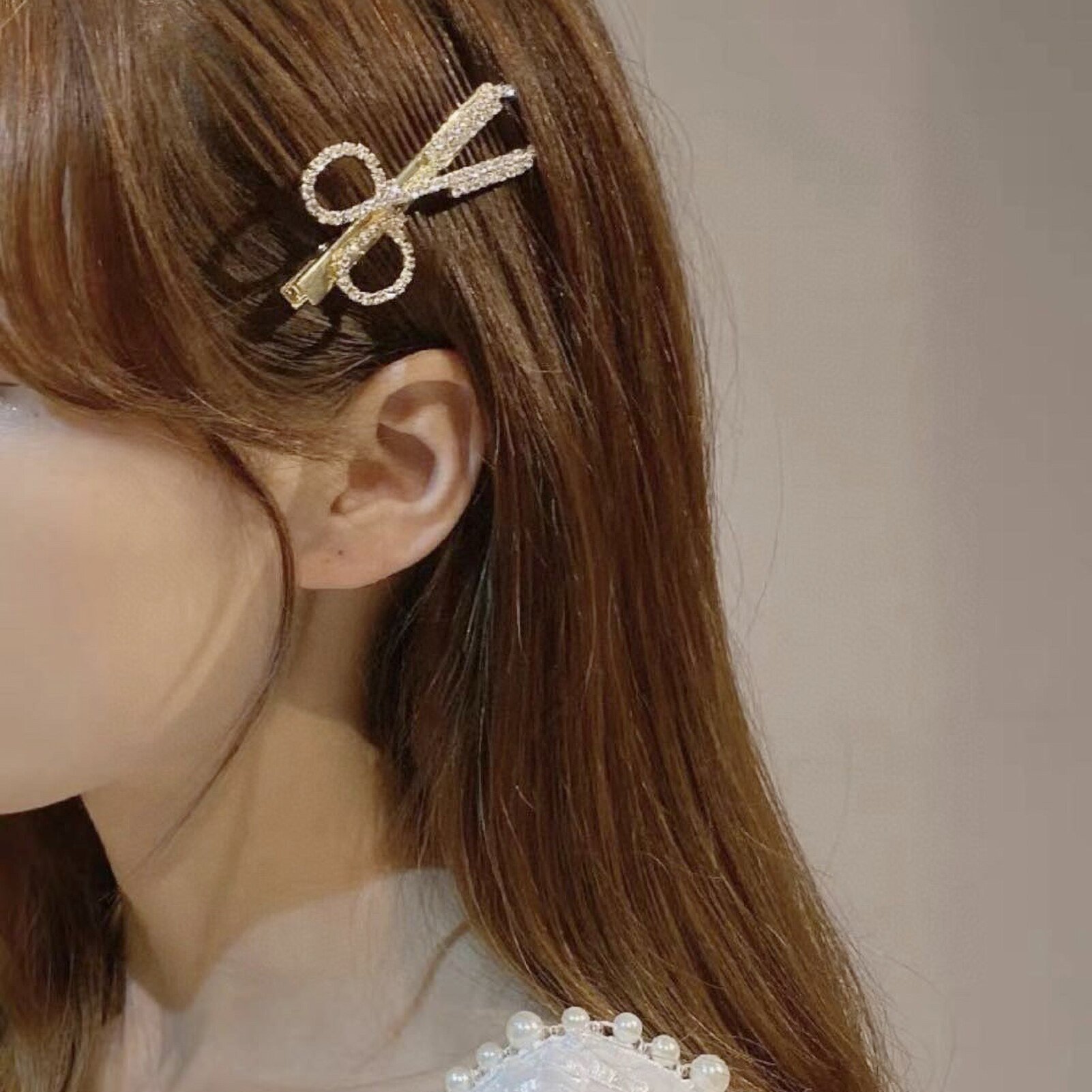 6Pcs/Set Feather Scissors Pearl Alloy Hairpin Hair Jewelry Handmade Styling For Women Wedding Accessories