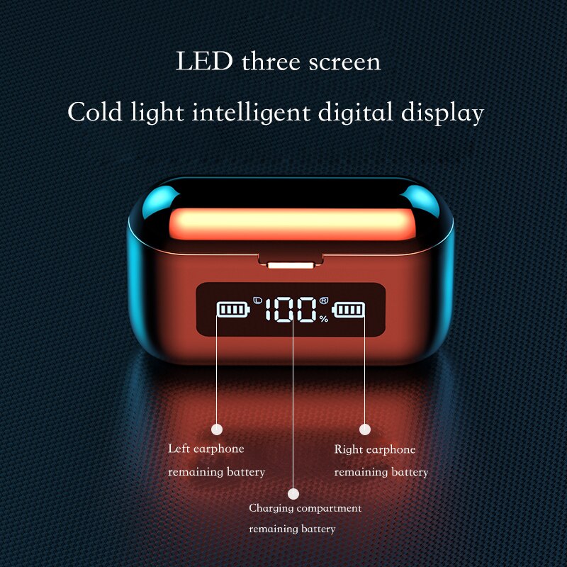 Bluetooth Oortelefoon Draadloze Hoofdtelefoon Led Display Opladen Doos 2200Mah Tws Sport Waterdichte Oordopjes Headset Oordopjes