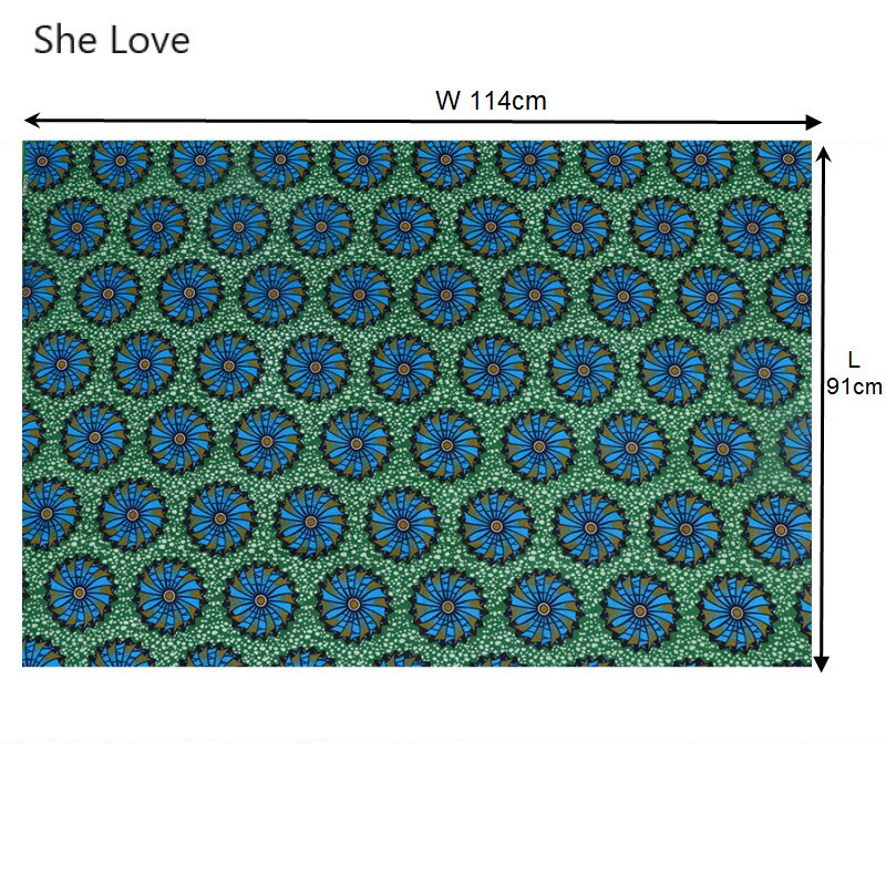 Ze Liefde 1 Yard/lot Groen Afrikaanse Print Wax Stof Nigeriaanse Bintarealwax Polyester Ankara Wiel Bedrukte Stof Diy Jurk materiaal