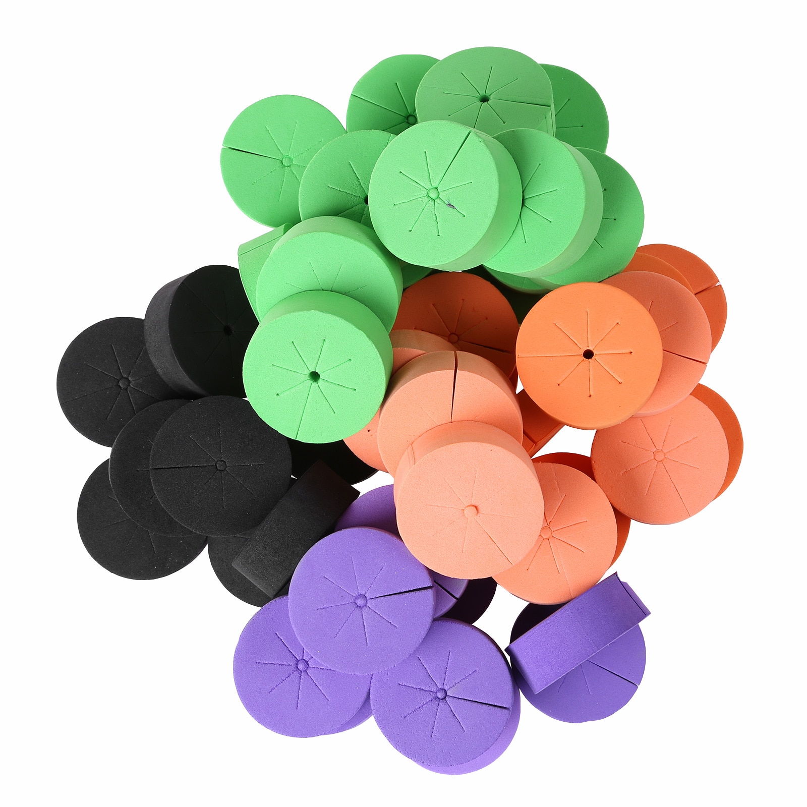 50Pcs Tuin Clone Kragen Neopreen Foam Inserts Spons Blok Voor Hydrocultuur Systemen En Klonen Planten Ontkiemen Machines: Assorted colors