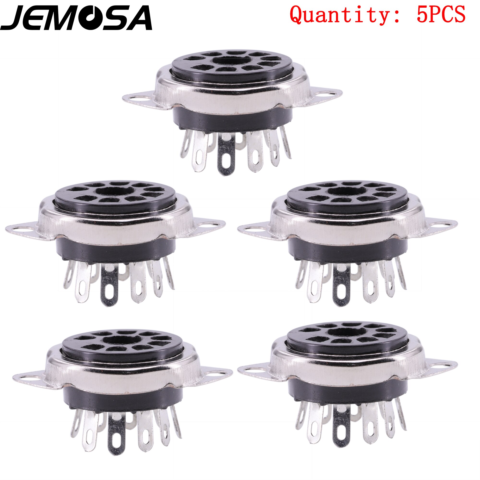 12AX7 12AU7 6199 6922 EL84 ECC81 ECC82 ECC83 Buis Valve Socket 9Pin Bakeliet Buisvoet Vacuüm Buis Versterker Hifi Audio diy: Tin Plated 5PCS