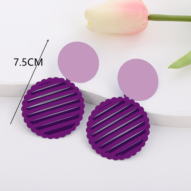 Pendientes colgantes geométricos de mariposa y flor púrpura para mujer, Margarita, corazón, redondo, cuadrado, Brincos, joyería de boda dulce