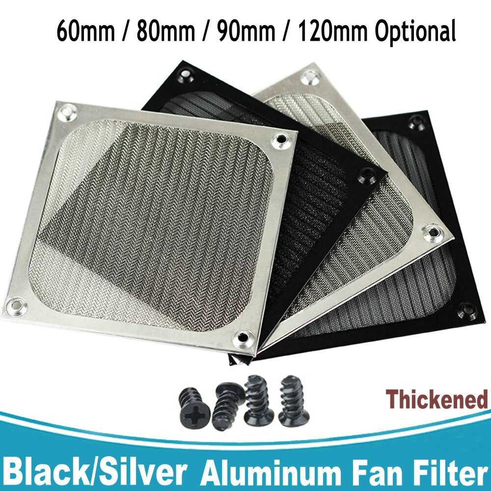 Gdstime Verdikte Aluminium Stofdicht Fan Filter 60mm 80mm 90mm 120mm Stofkap Computer PC Case Grill guard Met Schroeven