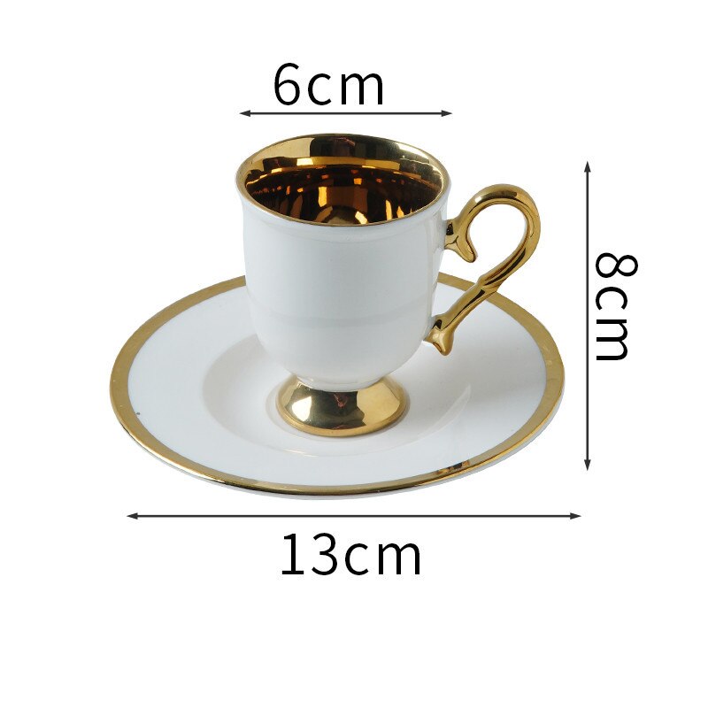 6 cups and 6 plates, ceramic cups and saucers simple home afternoon cups and saucers coffee cups and saucers set: C