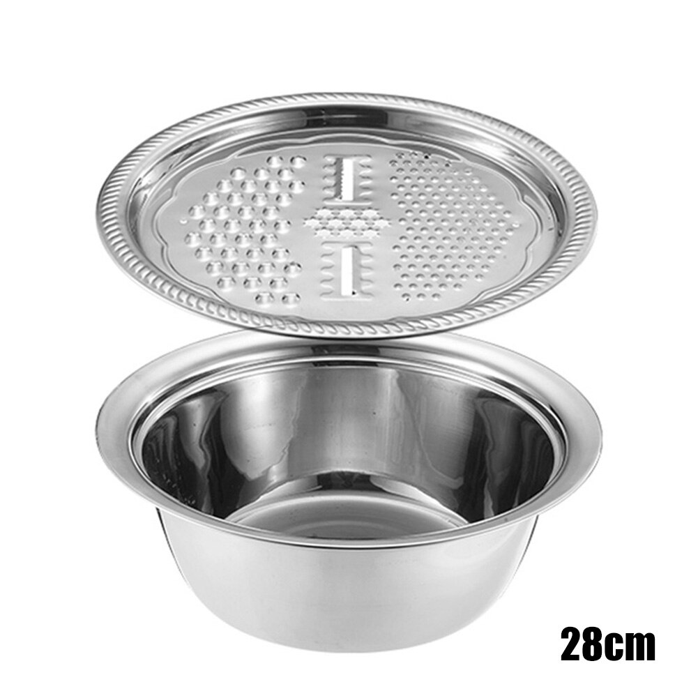Rvs afvoermand groentesnijderset keuken multifunctionele juliennerasp salademaker kom jan 88: 2 stuks l