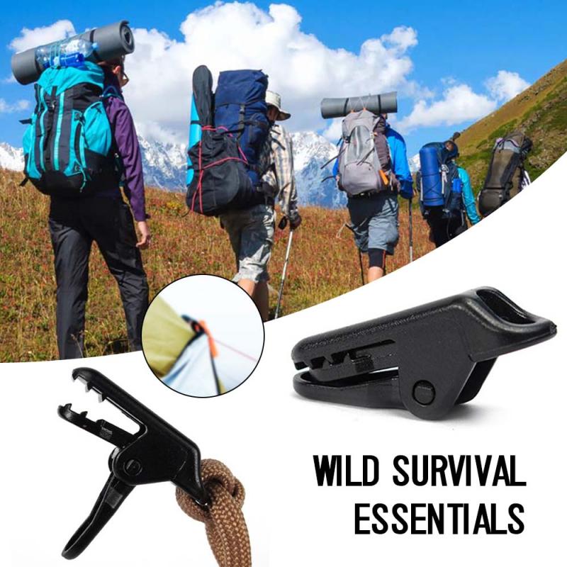 10PCS Tent Clip Adjustable Plastic Heavy Duty Windproof Awning Clamp Outdoor Camping Tent Alligator Clip Nylon Jaw Grip Trap
