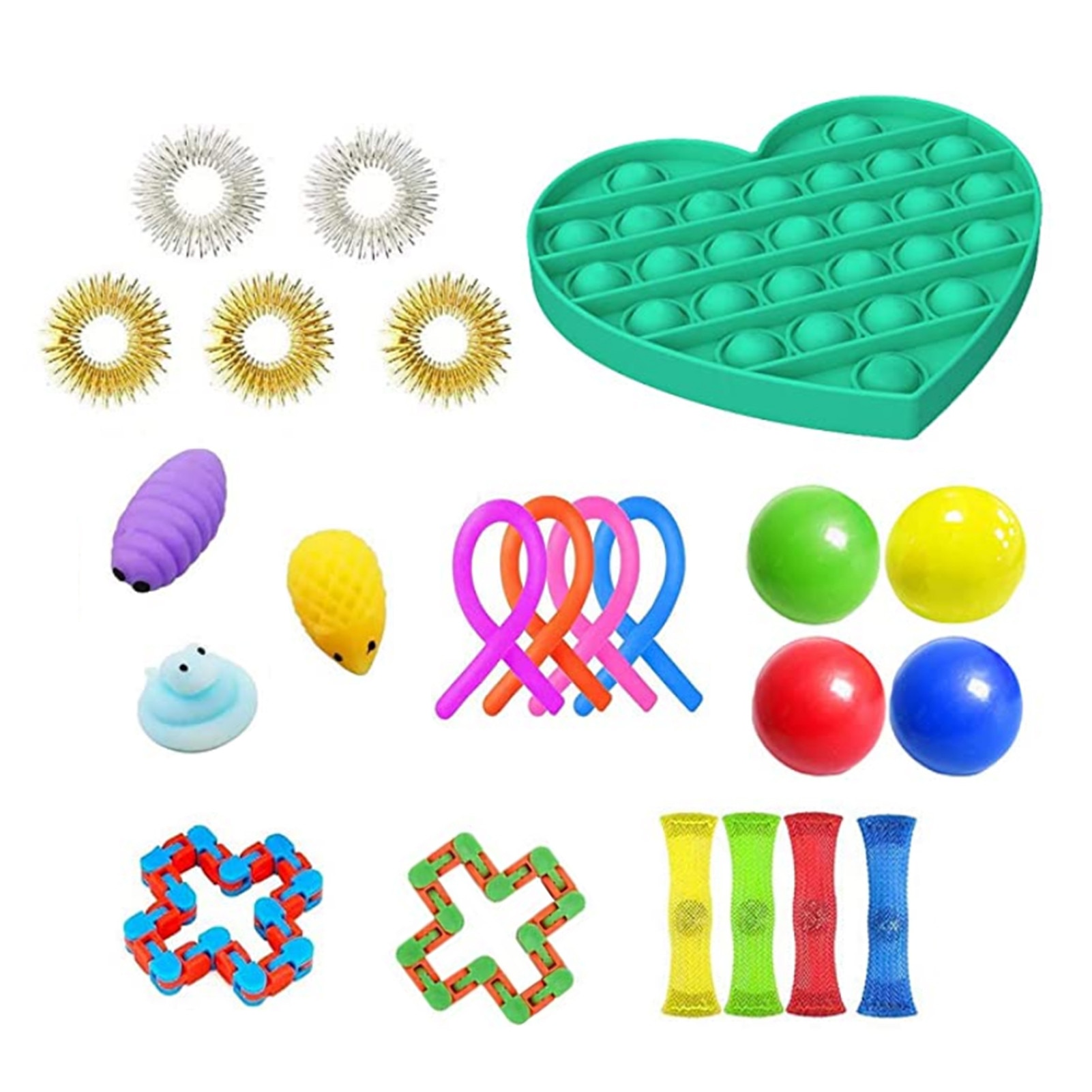 23 Pcs Pack Zintuiglijke Fidget Speelgoed Set Stress Speelgoed Autisme Angst Relief Stress Pop Bubble Fidget Speelgoed Voor Kids volwassenen