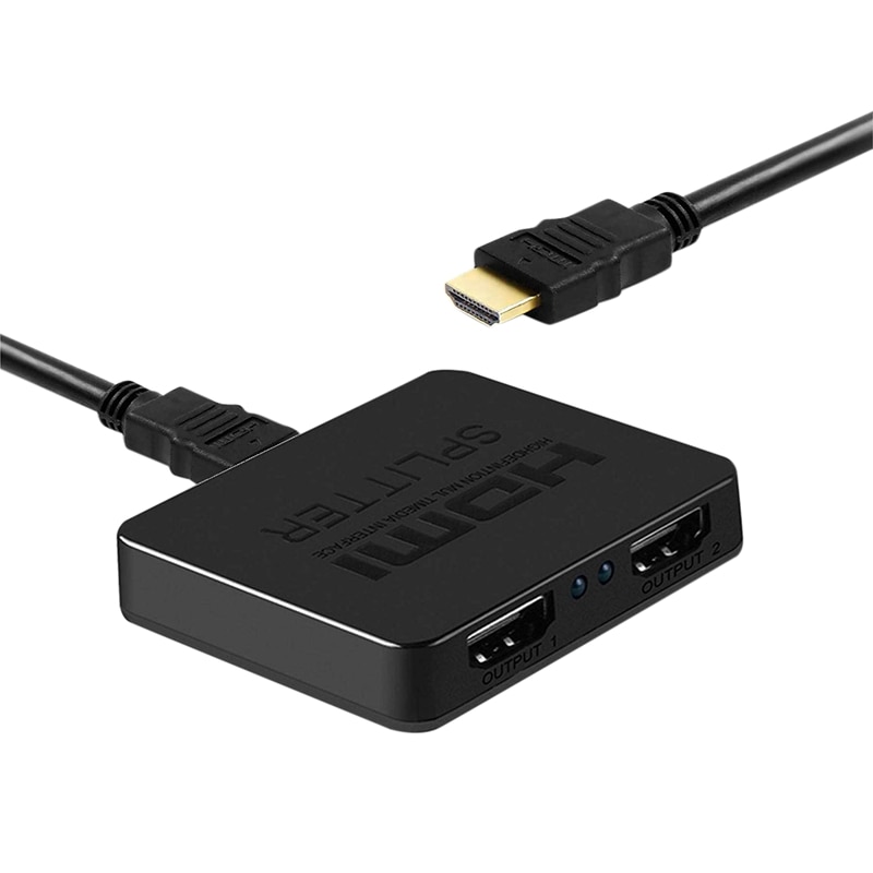 Hdmi Splitter 1 in 2 Out-Ultra Hd 4K 4 Port Hdmi Adapter for Fire Stick/Apple Tv/Fire Tv/Roku Tv/Ps4 Pro/ One X/Wii U