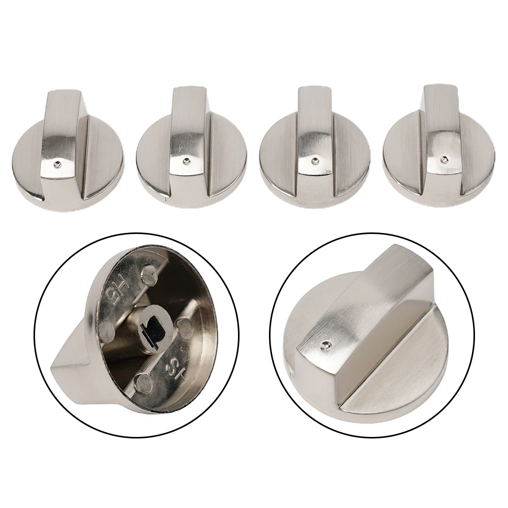 4 st universella vridbrytare för kontroll av kök, ersättning för spis i zinklegering, gasspis, ugn, spishällskontroll 6mm