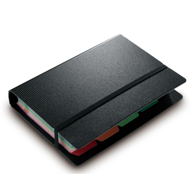 Deli 1PCS Name Card Stock 120 Collecting Capacity Color Classification Label Page Transparent Card Book Office: Black