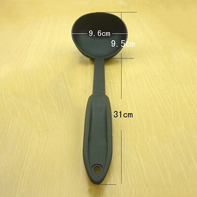 31cm kök matlagning rakt handtag nylon soppa scoop sked slev svart