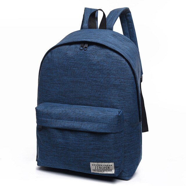 Canvas Schooltassen Voor Tiener Jongen Meisjes Reizen Rugzakken Student Schooltas Mannen Vrouwen Rugzak Laptop Tas WBS500-3: Blue