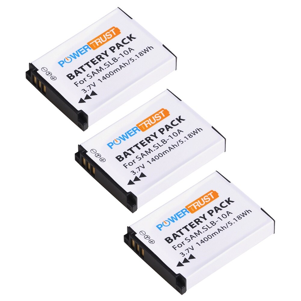 SLB-10A Batteries and Charger for Samsung EX2F HZ15W SL202 SL420 SL620 SL820 WB150F WB250F WB350F WB750 WB800F WB1100F Cameras: 3x Battery