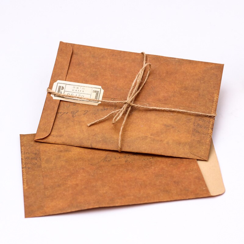 European Vintage old fashioned envelope texture kraft paper lacquer envelope bag postcard stationery DIY packaging