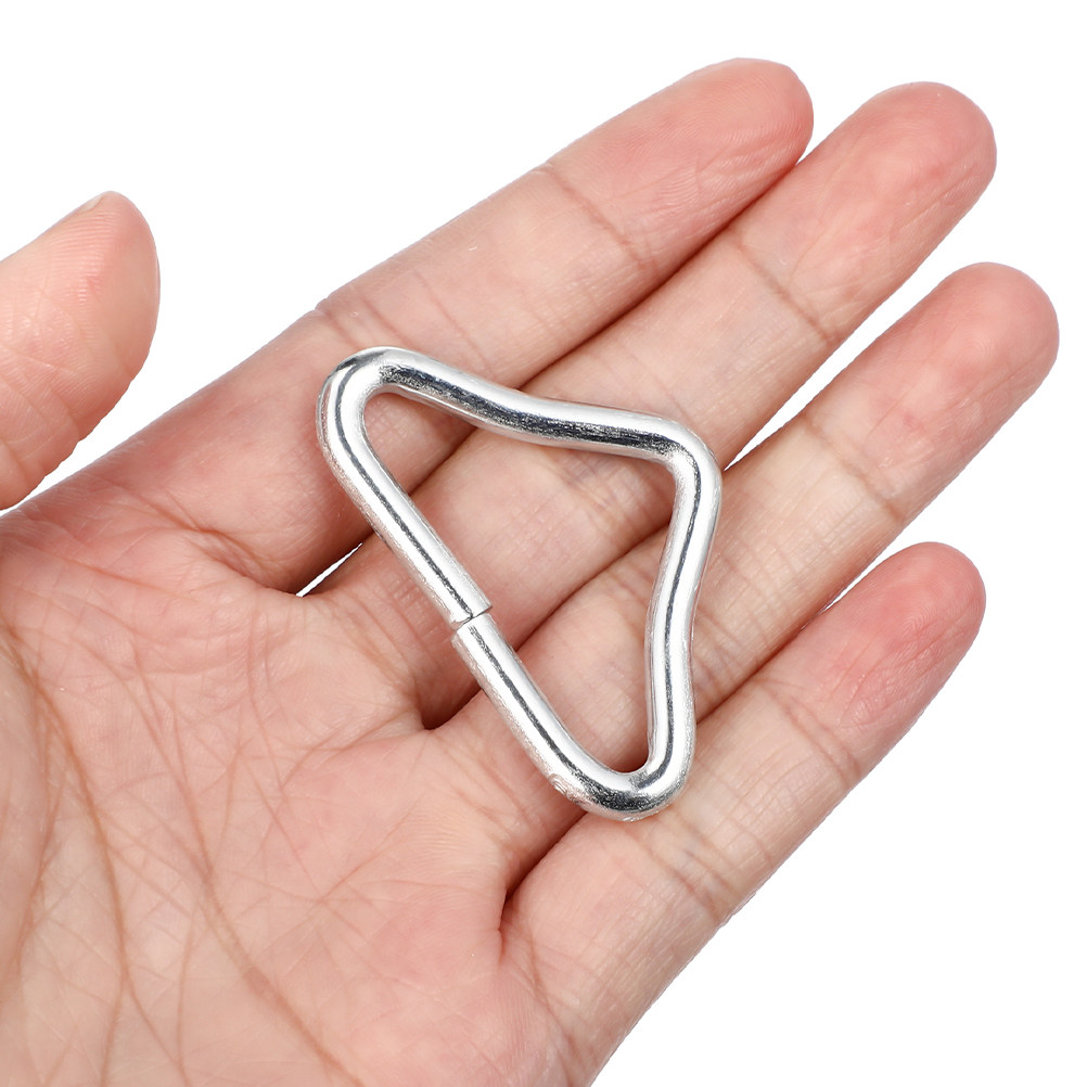 25Pcs Trampoline Triangle Ring Buckle Sturdy Wear Resistant Metal Triangle Buckle for Trampoline Jumping Cloth