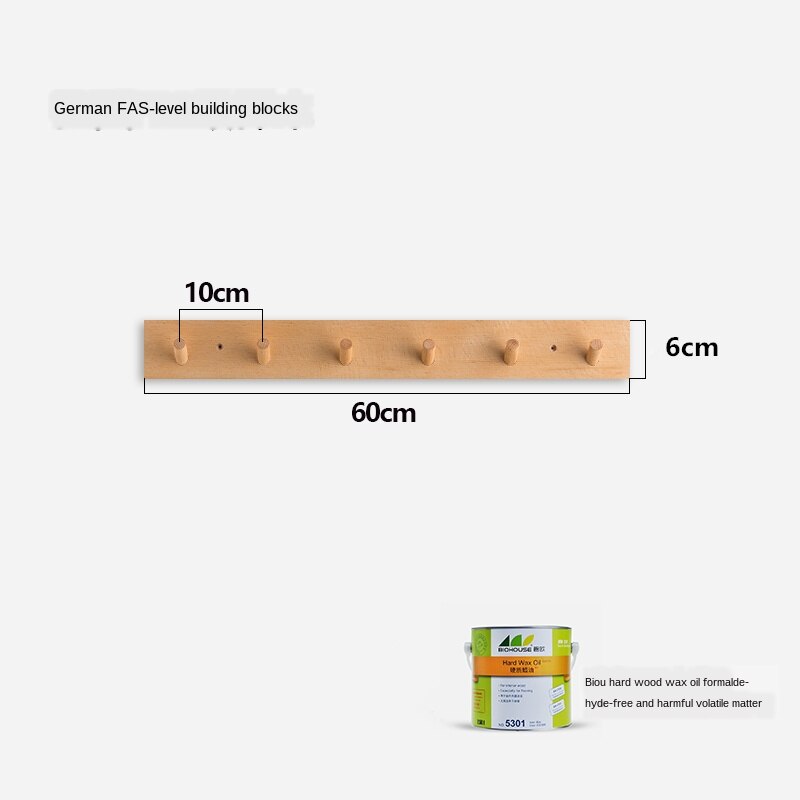 Perchero de madera de estilo nórdico para colgar en la pared, colgador de puerta, perchero decorativo para almacenamiento de llaves, muebles de madera de haya: A-6