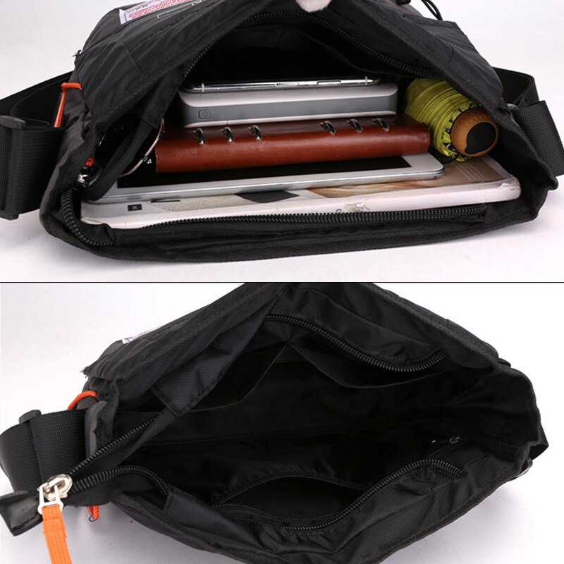 Universell portfölj män kvinnor avslappnad nylon vattentät crossbody axel handväska sport utomhus resväska