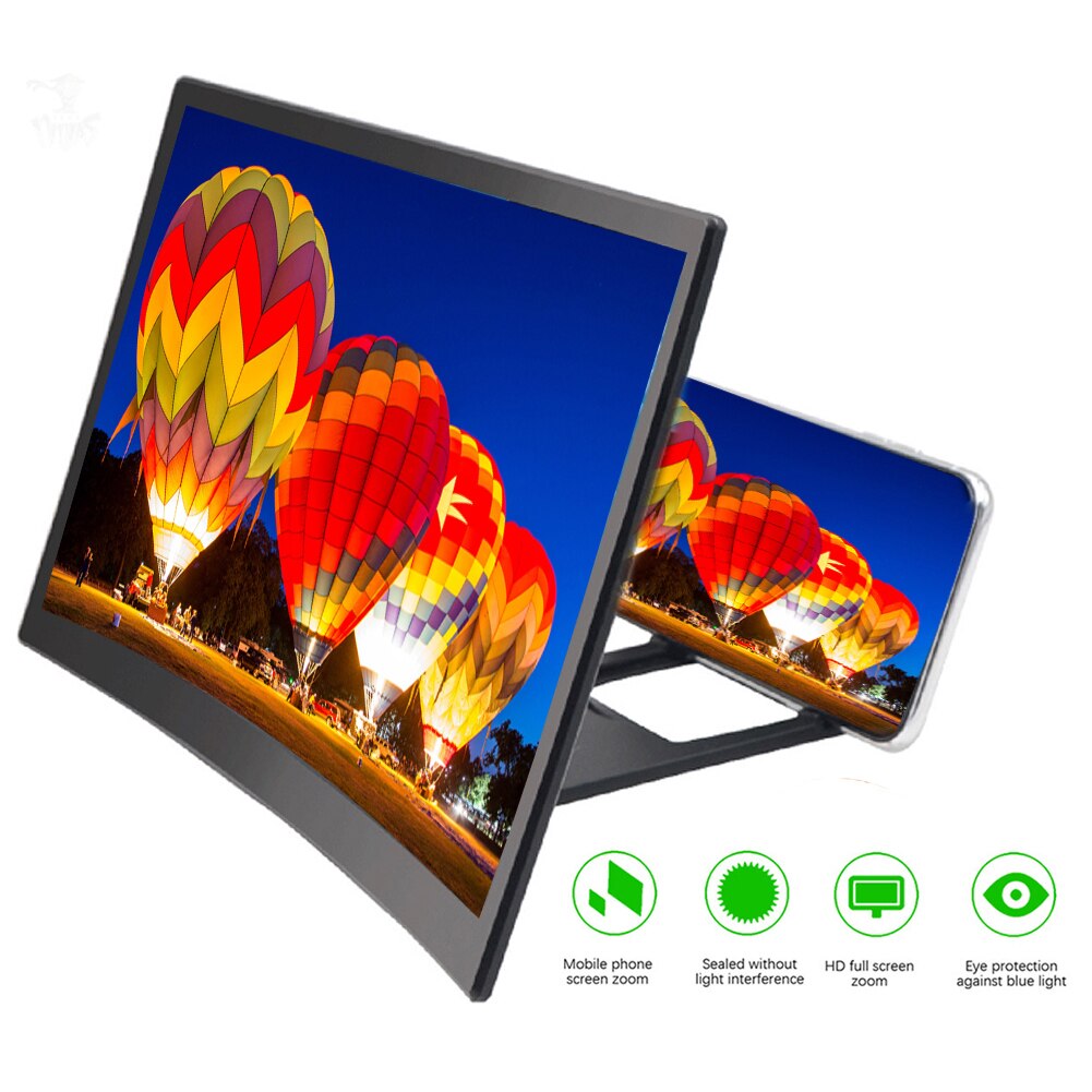 3D Mobilephone Screen Versterker 12 Inch Hd Video Versterker Voor Smartphone Stand Ogen Bescherming Houder