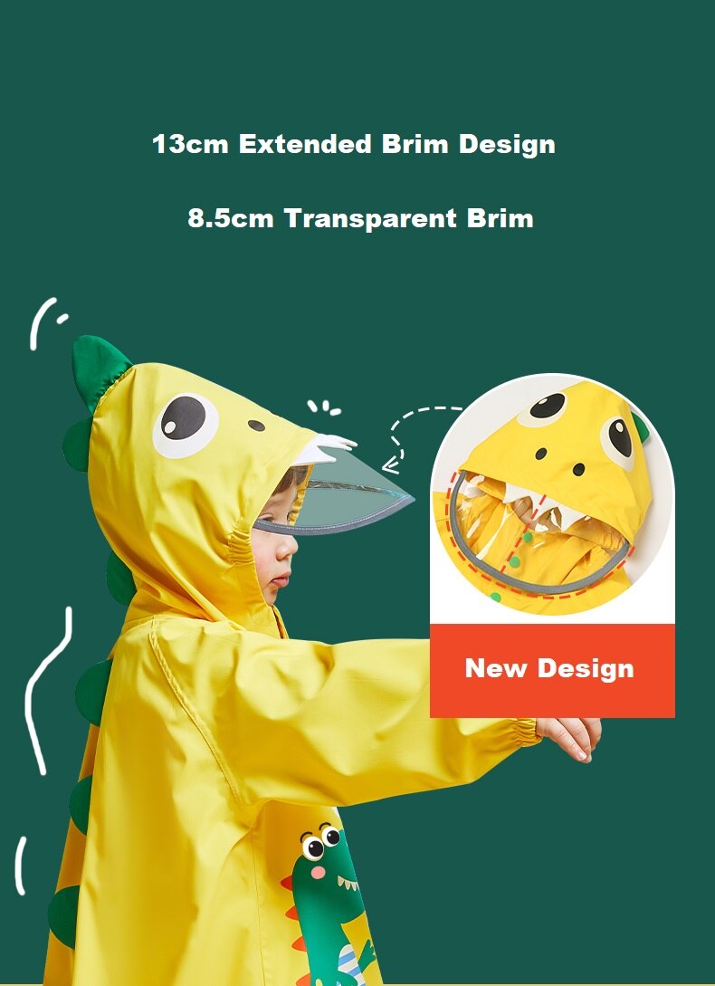 Chubasquero impermeable con dibujos de unicornios para niños, Poncho para bebé, niños, niñas, estudiantes de escuela primaria, traje de lluvia Siamés