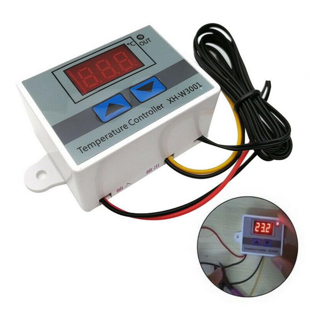 Controlador de temperatura Digital LED XH-W3001 para incubadora, 12V, 24V, 220Vac, Interruptor de Sensor NTC de calefacción, termostato de refrigeración, L4Q2