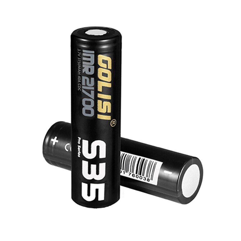2 unids Golisi S35 IMR 21700 3750mAh S30 18650 3000mAh 40A Tapa plana protegida de alta capacidad recargable batería de iones de litio de alta potencia de alta capacidad garantía de seguridad de alta capacidad