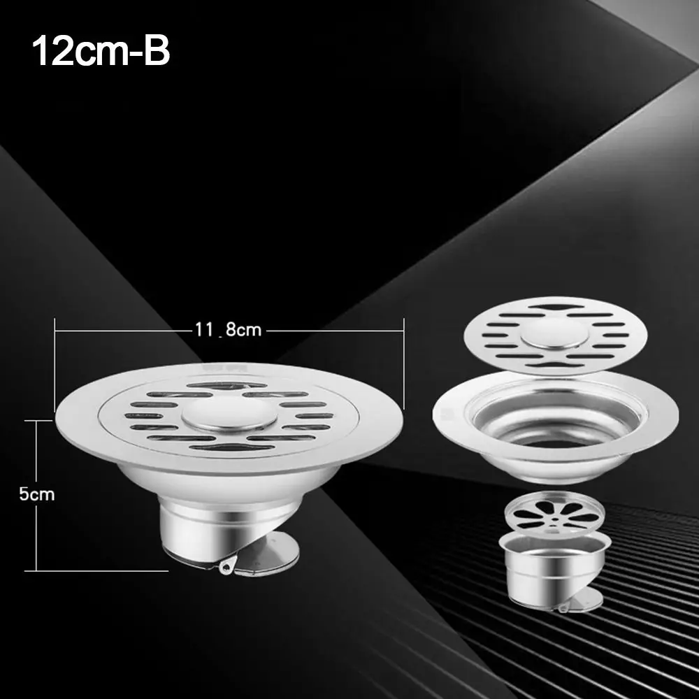 with Grid Grate Cover Shower Floor Drain Stainless steel Square Dual-purpose Floor Drain Dectable Backflow Preventer