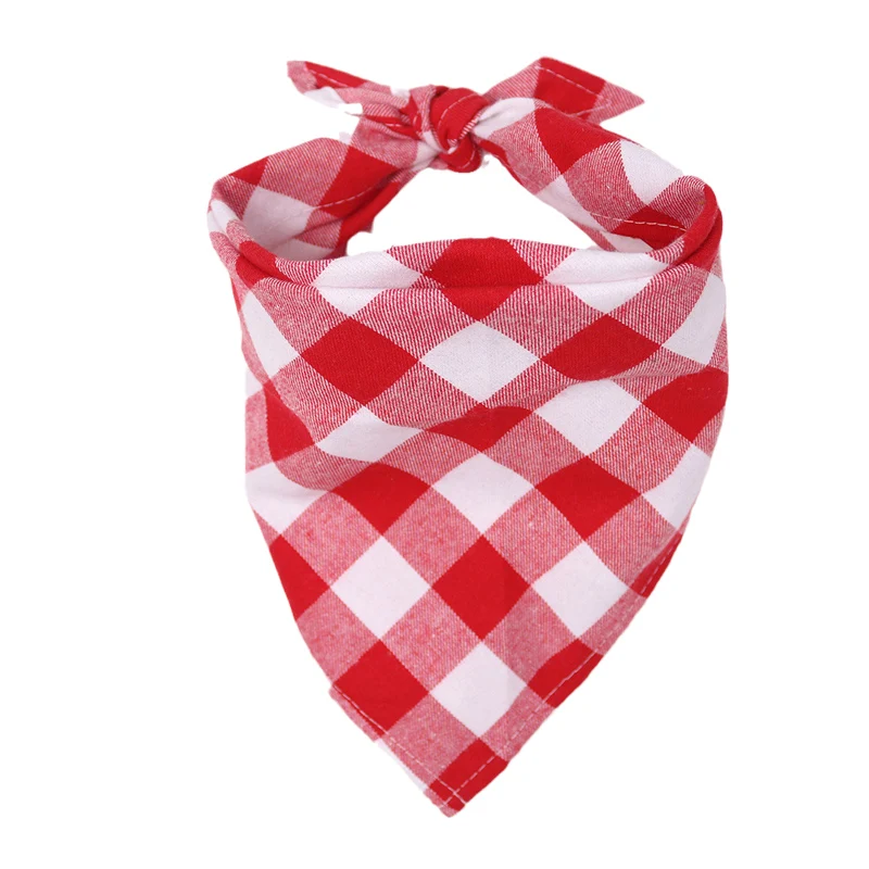 Bavoirs en coton pour grands chiens, Bandana pour chiens de taille moyenne et grande, écharpe triangulaire classique à carreaux pour animaux de compagnie, Golden Retriever, accessoires pour animaux de compagnie: L / Rouge