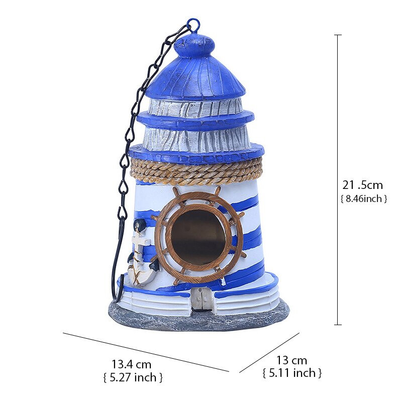 Pastoral Style Bird House Resin Crafts Outdoor Bird House Winter Warm Bird Nest Hanging Nest Garden Decoration: SZNC06