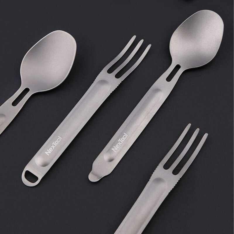 Nextool Fork Spoon Titanium Stainless Steel Portable Cutlery Set 2-in-1 Detachable Outdoor Sports Healthy Convenient