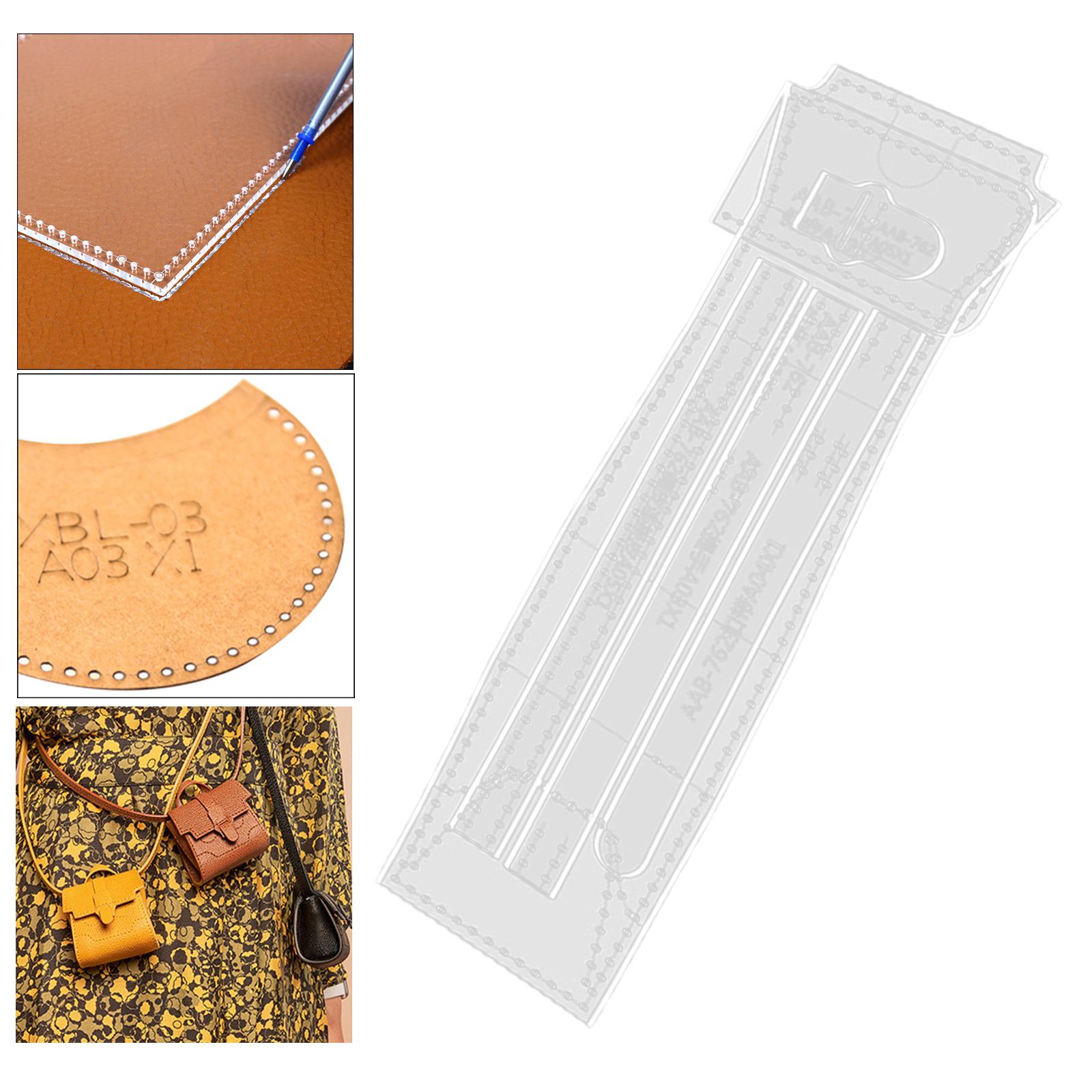 Leathercraft Template Leather Craft Pattern Supplies Handmade Stencil Tools for Coin Purse Mini Bag Crafting Sewing Designers