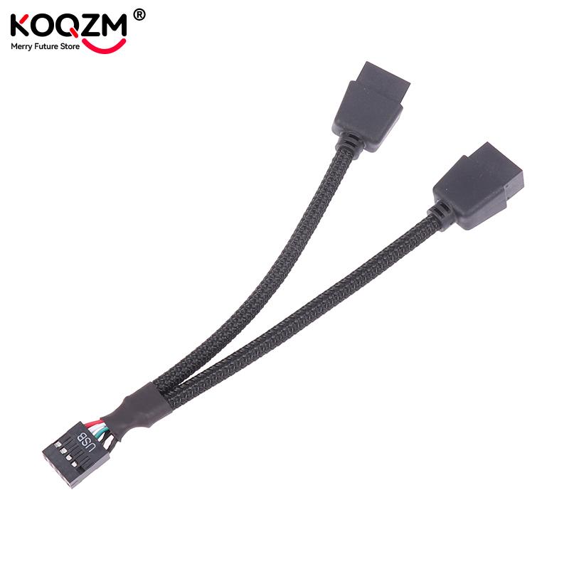 Cable de extensión USB para placa base de ordenador, divisor de Audio HD de 9 pines, 1 hembra a 2 macho Y, 10cm, 1 unidad