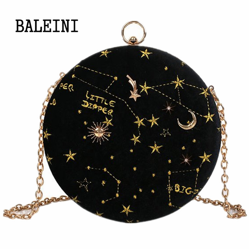 2020Starry sky Rund Wildleder Schulter Tasche Kette gürtel frauen Crossbody Messenger Taschen Damen Geldbörse Weibliche Runde Handtasche