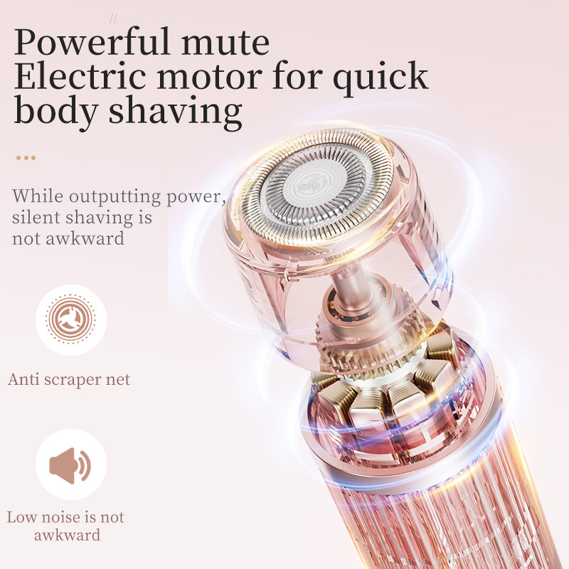 Maquinilla de afeitar eléctrica para mujer, recortador de pelo de Bikini para piernas y cuerpo, afeitadora de bigote facial portátil 2 en 1, depilación indolora para axilas