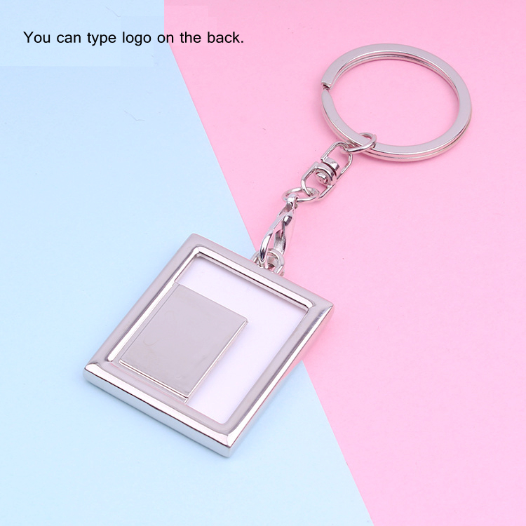 1 stks blanco fotolijst sleutelhanger cadeau autosleutelhangers hangers metalen sieraden sleutelhangers voor mannen en vrouwen