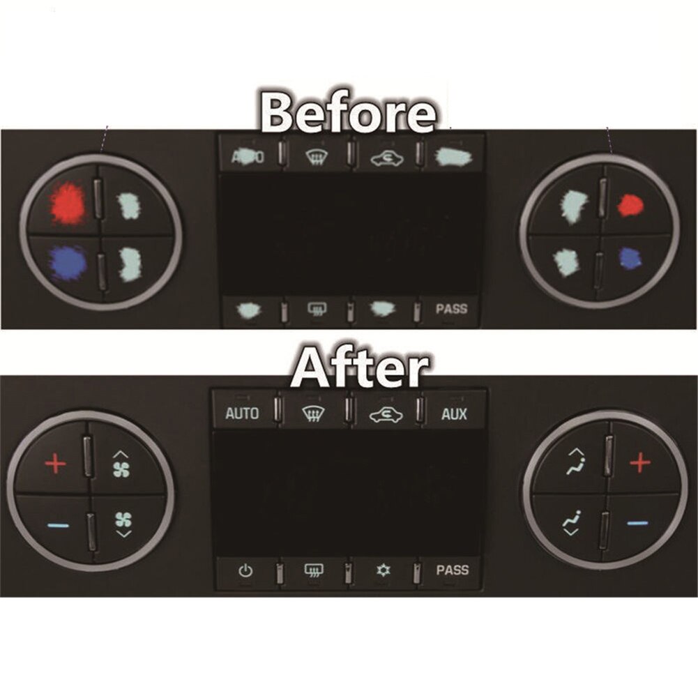 AC Dash Button Repair Kit Decal Stickers For GMC Tahoe Suburban Avalanche Silverado Yukon Denali Acadia Sierra Buick Enclave