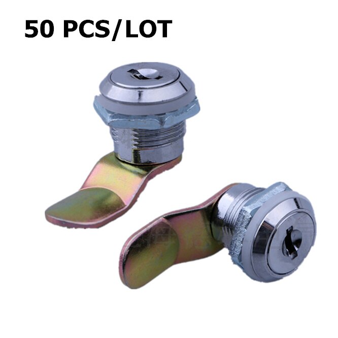 50 SETS Rotary Tongue Lock Round Letter Box Metal Cabinet Lock Core File Cabinet Drawer Lock Office Electric Box Hardware Tools
