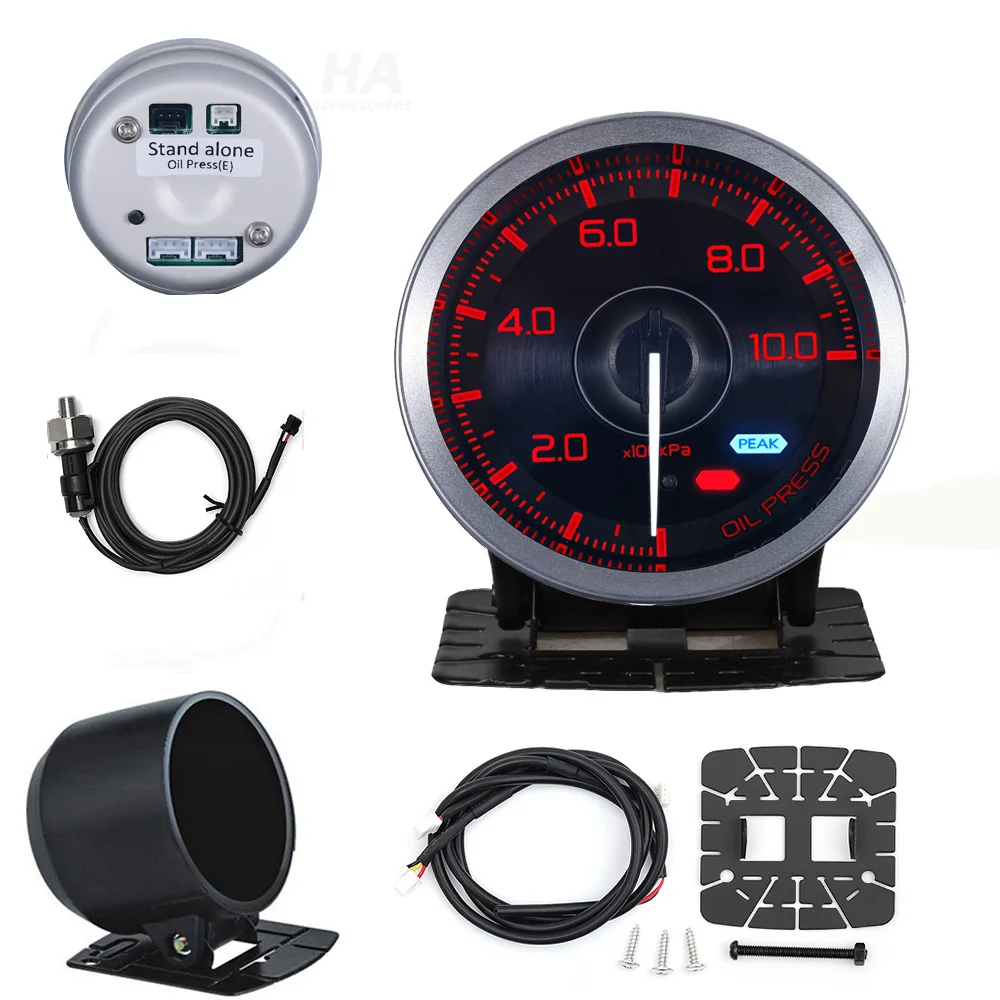 Ha tilbehør 60mm automatisk måler 7 farve def i advance  a1 olietryk turbo boost egt udstødningstemperatur omdrejningstæller vand olietemperatur: Multi