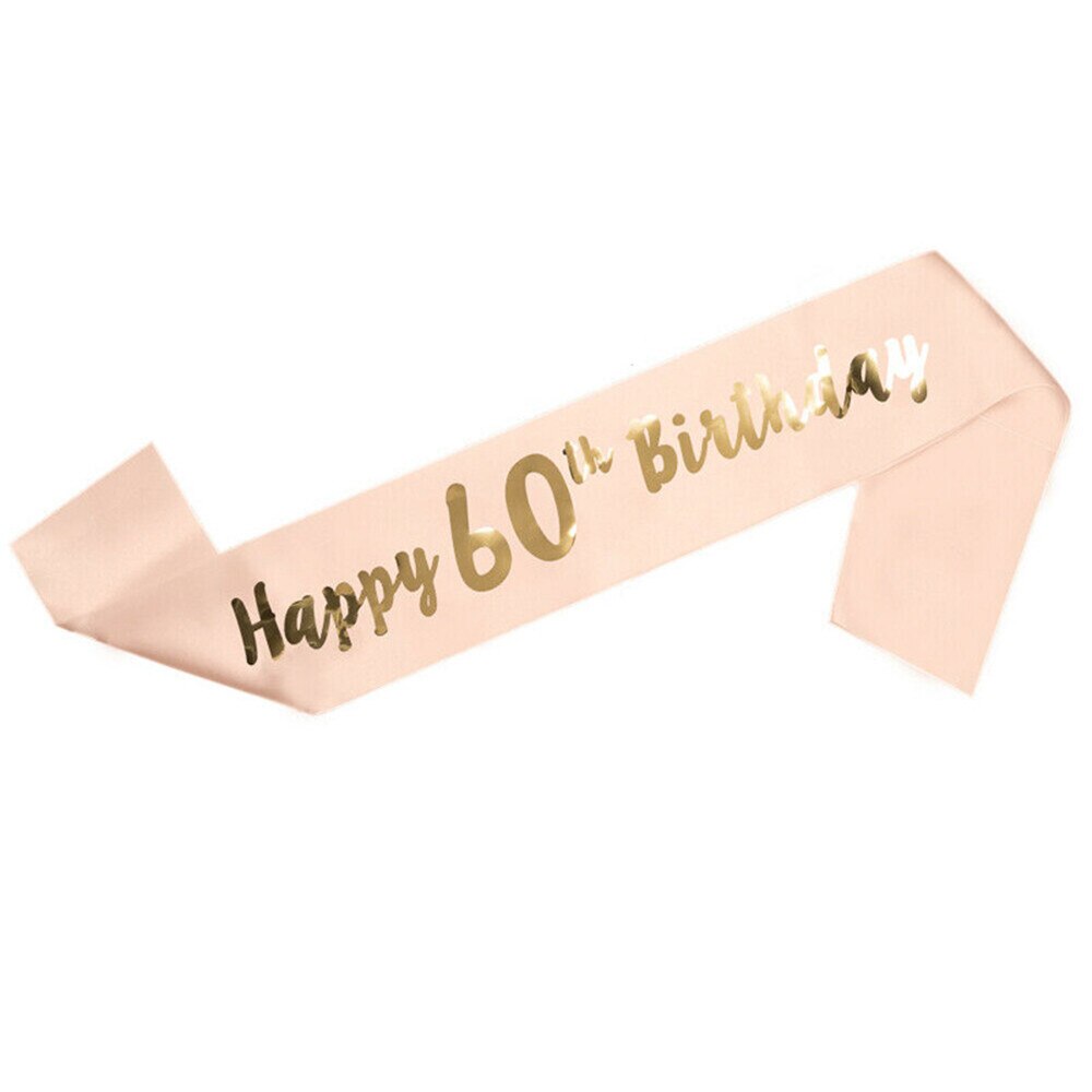 Happy Birthday Sash 16/18/21st/30/50/60th Birthday Girl Sashes Rose Gold Party: 60th birthday