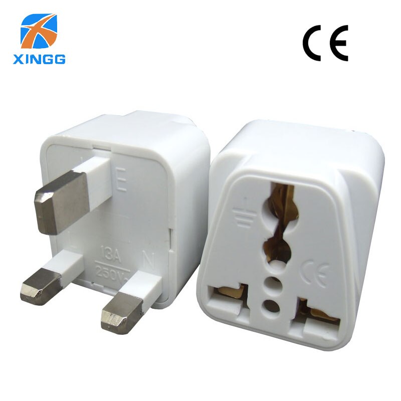 UK Plug Adapter Electrical Plugs International AC Power Socket Converter 13A 250V To EU European US AU Plug Adaptor: White