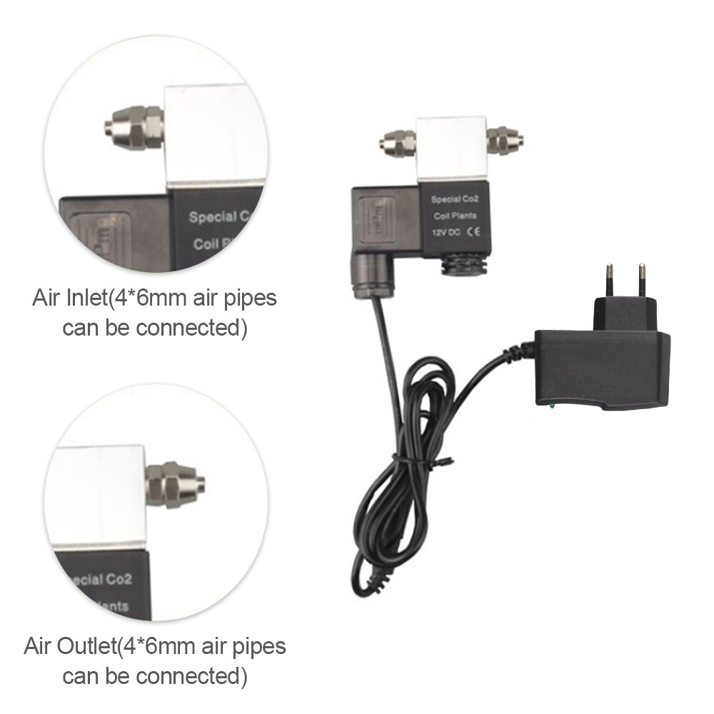 Válvula Solenoide de salida DC 12V, regulador del sistema de CO2 para acuario, válvula magnética eléctrica de baja temperatura para pecera: EU-Double Head