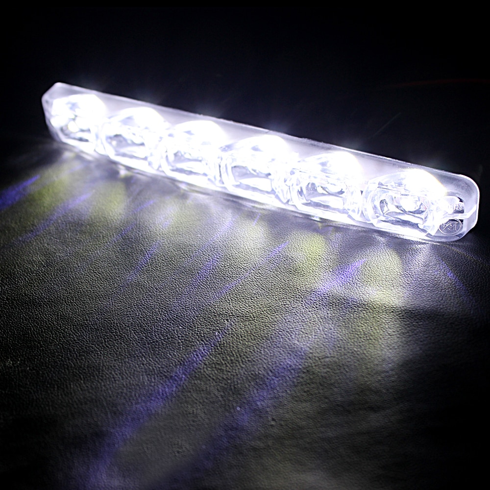 2Pcs 6 Leds Auto Dagrijverlichting Auto-Styling Drl Auto Daytime Lamp Auto Mistlamp Super Heldere waterdicht Dc 12V