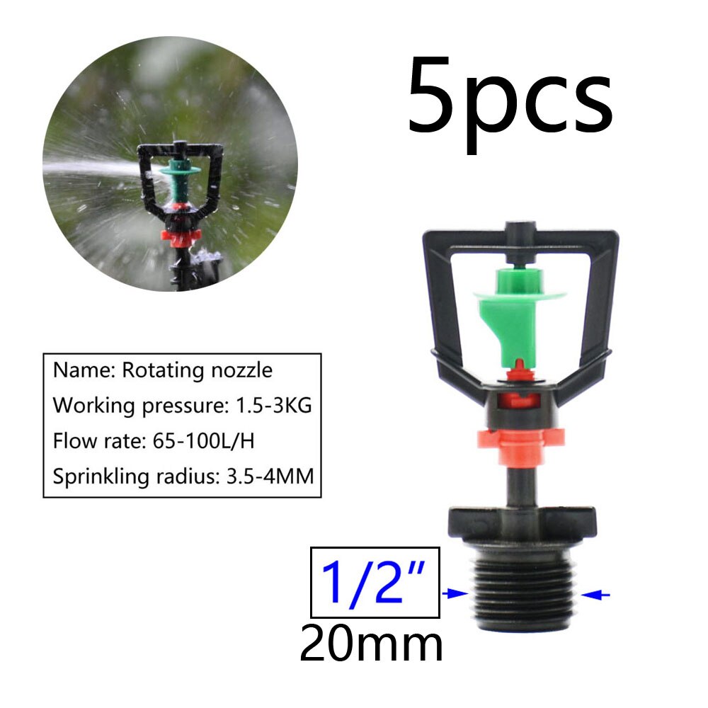 Drip Irrigation Watering Sprinkler Dripper Greenhouse Garden Adjustable Mist Emitters Stake Micro Spray Rotating Nozzle: R