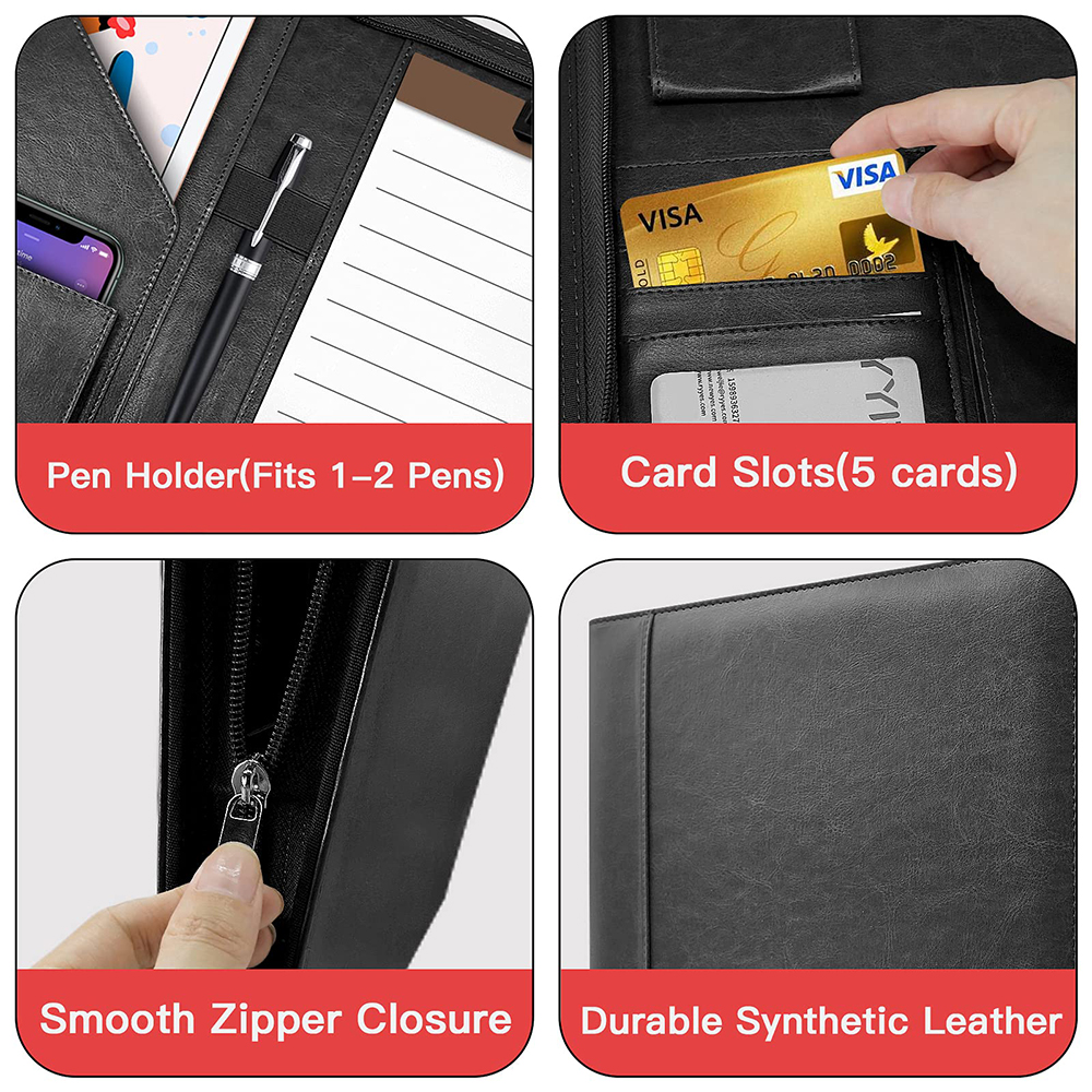 Multifunctional A4 Conference Folder Business Stationery Folder Leather Contract File FoldersTravel Document Folder NEWYES