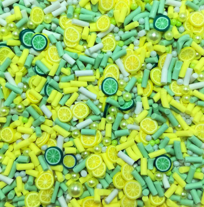 50G Veelkleurige Polymeer Klei Fruit Plakjes Klei Sprinkles Voor Craft Diy Maken Plastic Klei Modder Kralen Slime Accessoires: lemen green