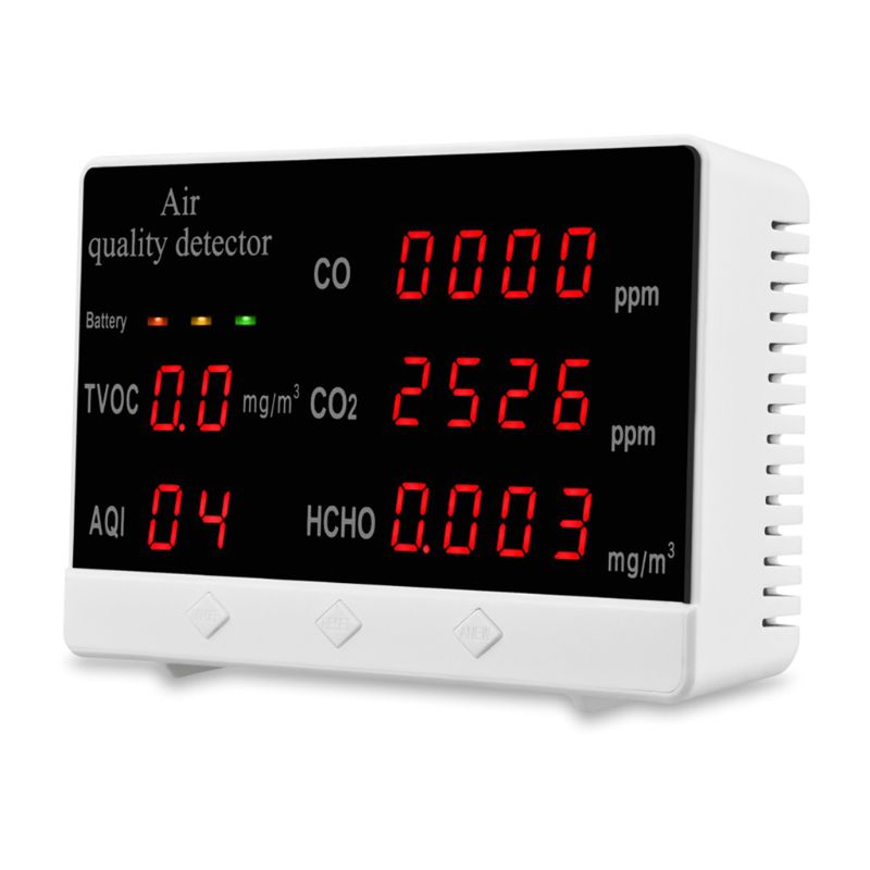 Digital indendørs/udendørs co/hcho/tvoc tester aqi  co2 meter luftmonitor detektor multifunktionel husholdningsgasanalysator
