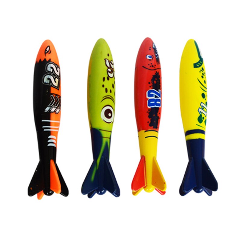 Sukellus torpedoraketinheitto lelut uima -allas sukellus peli kesä torpedoroberi lapsi vedenalainen sukelluskeppi vesilelu 18-22 kpl zxh: 4 kpl torpedoa