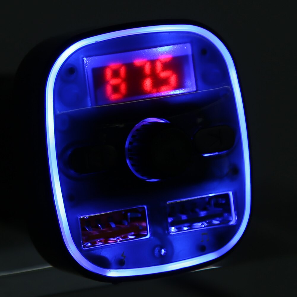 Bluetooth 5.0 FM Transmitter A23 Car Blue Light Handsfree MP3 Player USB Charger Outdoor Personal Car Part Decoration
