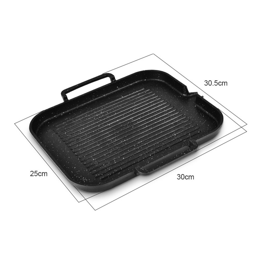 1PC Induction Cooker Special Baking Pan Smokeless Barbecue Pot Household BBQ Grill Plate Multi-functional Frying Pan for Home (B: Default Title